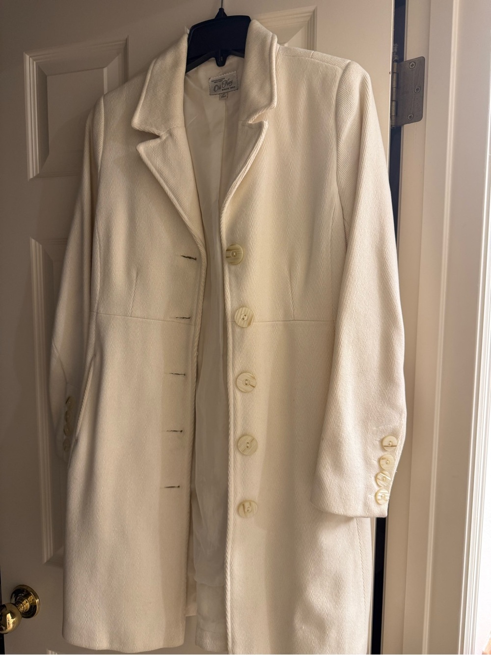 Old Navy Cream Single-Breasted Trench Coat
